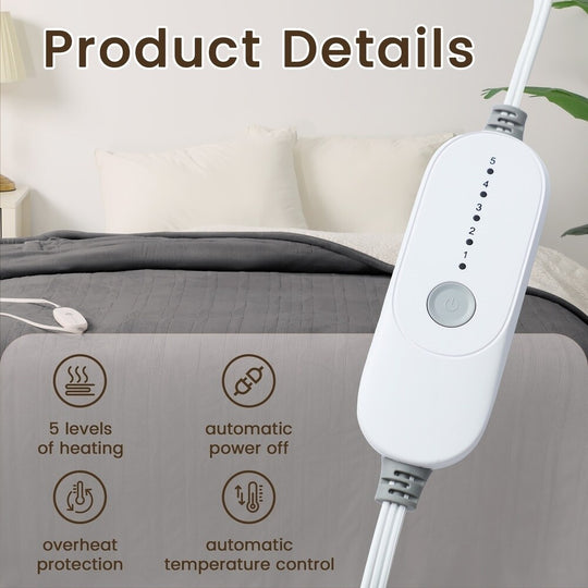 Flannel Electric Heated Blanket with Controller