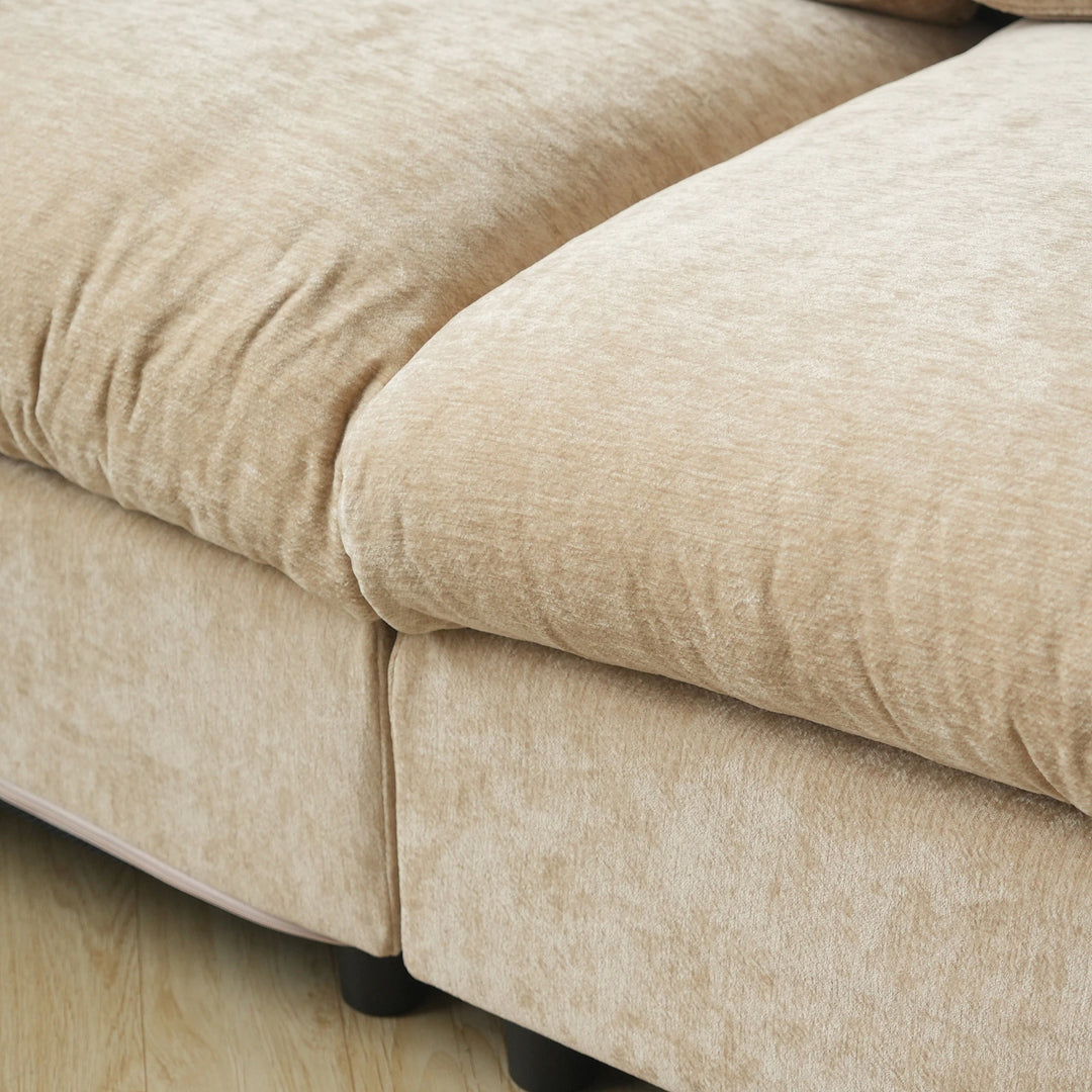 Modern Cloud Sectional Couches for Living Room Set, Chenille U-Shaped Sofa Couch