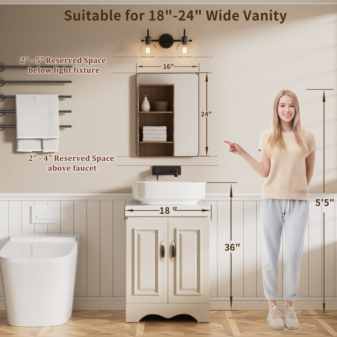 Modern Rounded Rectangle Metal Frame Wall Mirror