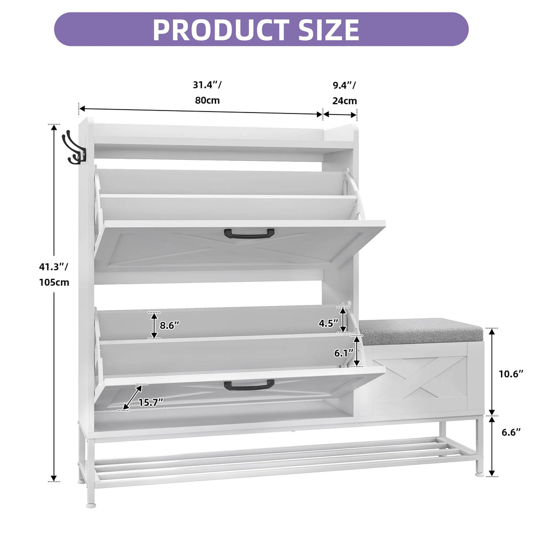 Shoe Storage Cabinet with Drawers Entryway Shoe Storage