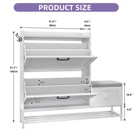 Shoe Storage Cabinet with Drawers Entryway Shoe Storage
