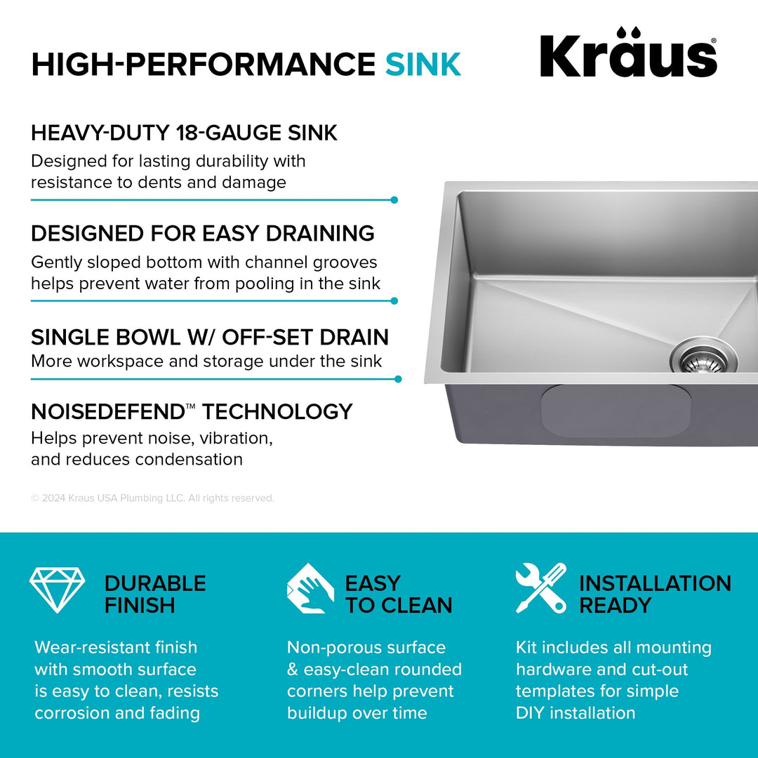 Fairlane Undermount 18 Gauge Stainless Steel Kitchen Sink