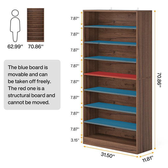 9 Tiers Shoe Cabinet 40-45 Pairs Heavy Duty Wood Freestanding Shoe Storage Cabinet with Open Storage for Entryway