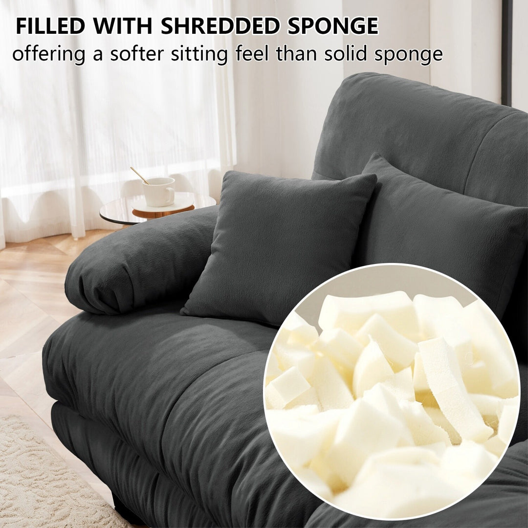Luxury Chenille Modular Upholstered Sectional Sofa Couch with Convertible Ottoman