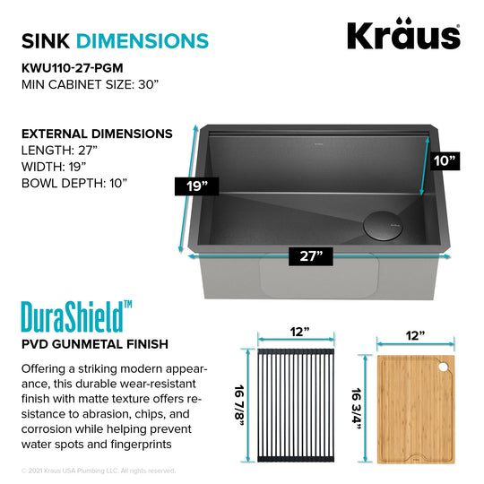 Kore Workstation Undermount Stainless Steel Kitchen Sink