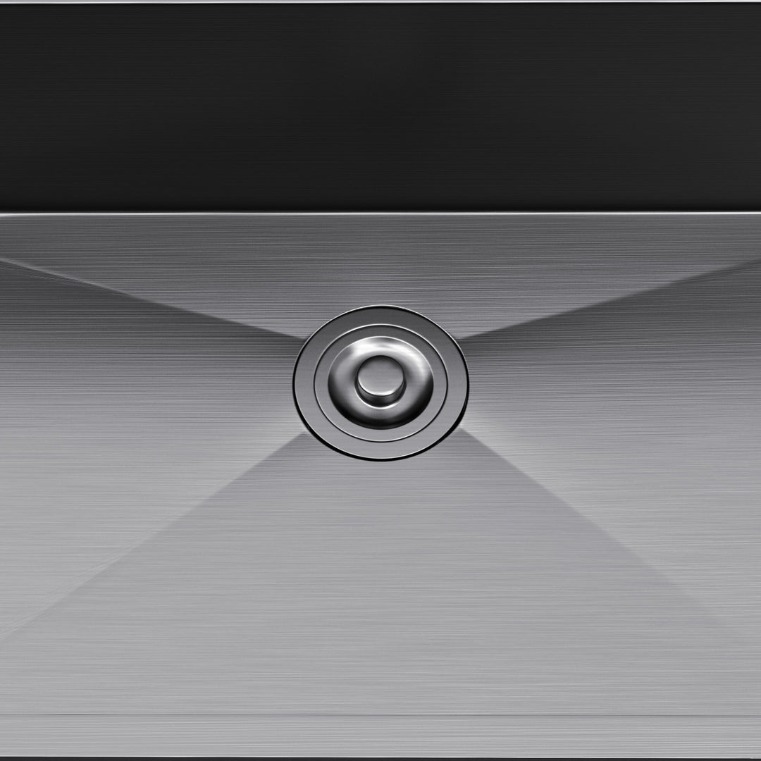 33 Inch Drop in Kitchen Sink Top Mount Stainless Steel Black Sink W/Sink Protector Single Bowl Drop-In Sink for Workstation