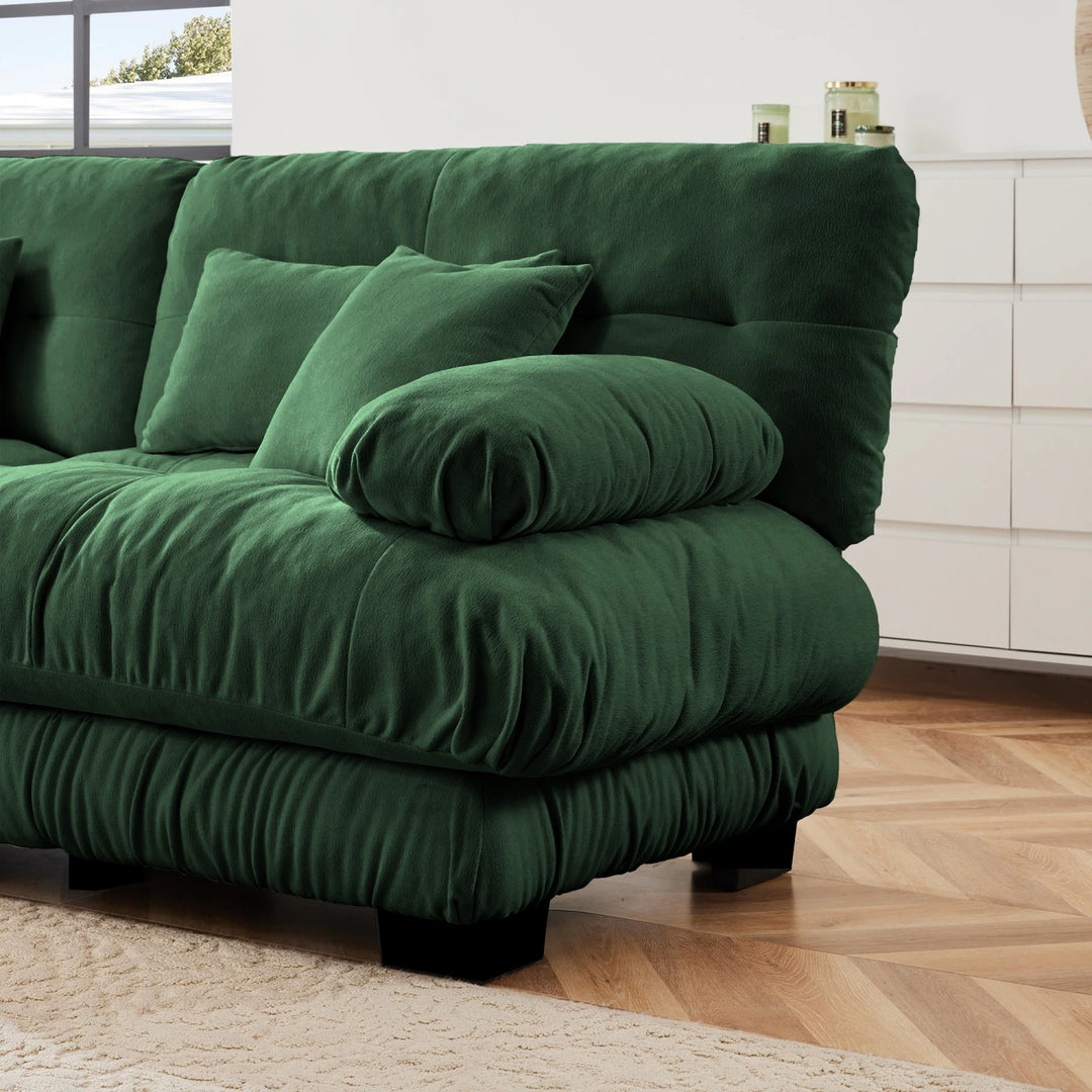 Luxury Chenille Modular Upholstered Sectional Sofa Couch with Convertible Ottoman