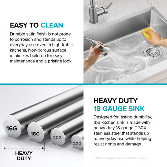 Fairlane Undermount 18 Gauge Stainless Steel Kitchen Sink