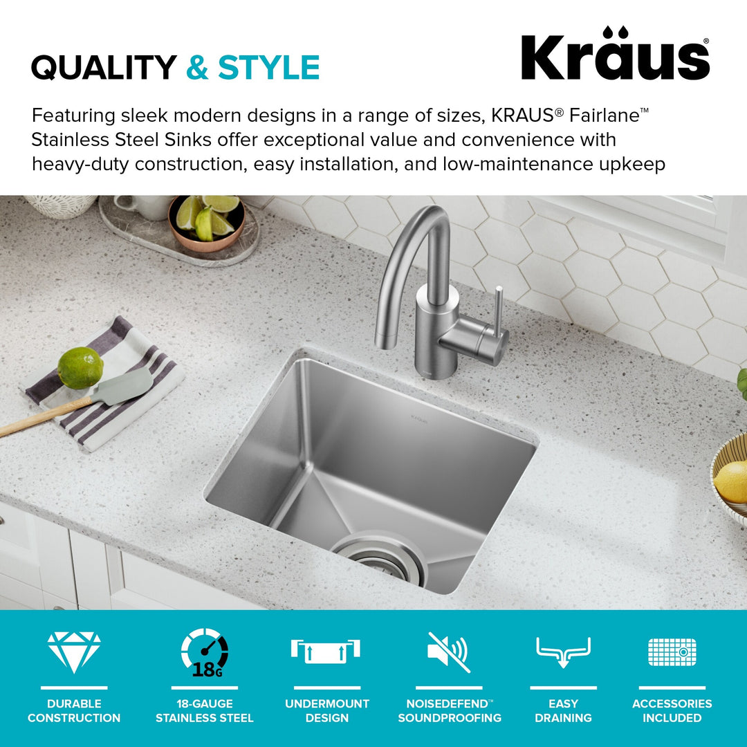 Fairlane Undermount 18 Gauge Stainless Steel Kitchen Sink