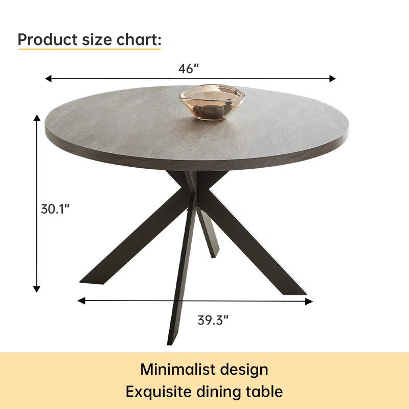 Garrell 46‘’ round Dining Table, Mid-Century round Kitchen Table for 4 Person, Modern Leisure Coffee Table