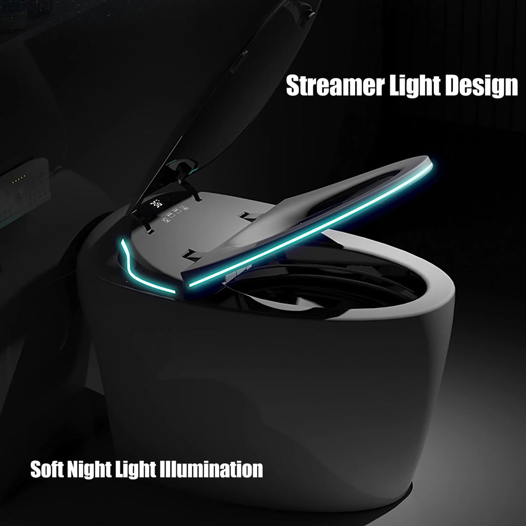 Smart Toilet Bidet with Built-In Tank Auto Open Lid Soft-Closing Heat Seat Auto/Blackout Flush