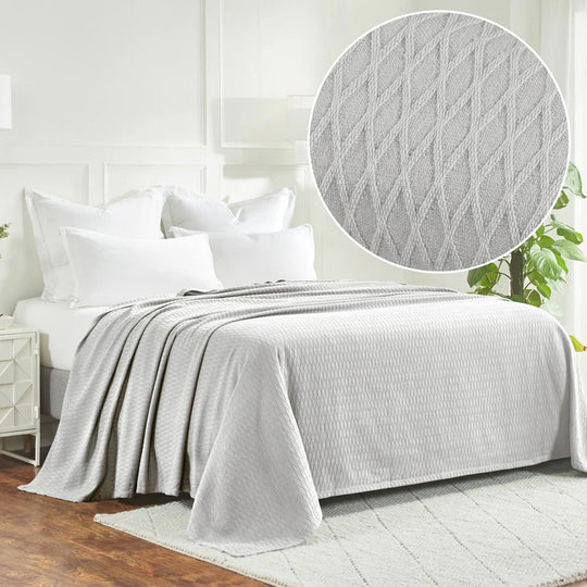 Diamond Weave All-Season Bedding Cotton Blanket