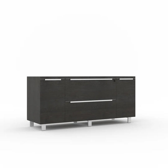 Maysey Metal Base Writing Desk with Power Outlet