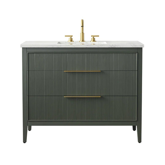 Bilroy Egremt 42'' Single Bathroom Vanity with Engineered Stone Top