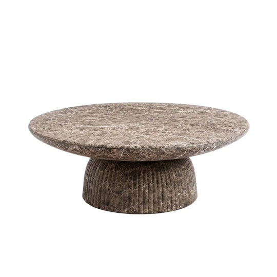 Maddox Single round Coffee Table Stone Marble Effect