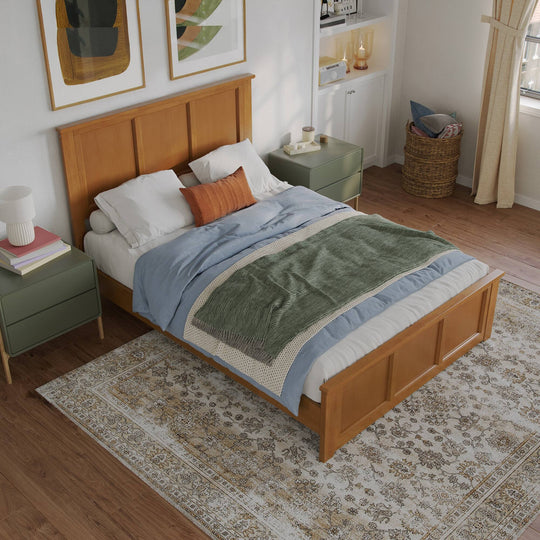 Charlotte Solid Wood Low Profile Platform Bed with Matching Footboard