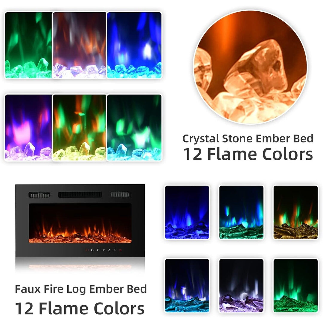 70" TV Stand with Electric Fireplace Heater, Media Entertainment Center Console for Tvs up to 80" with Storage Cabinet