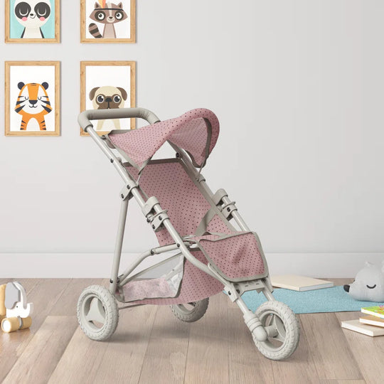 Olivia'S Little World Doll Jogging-Style Stroller, Pink/Cream/Gray
