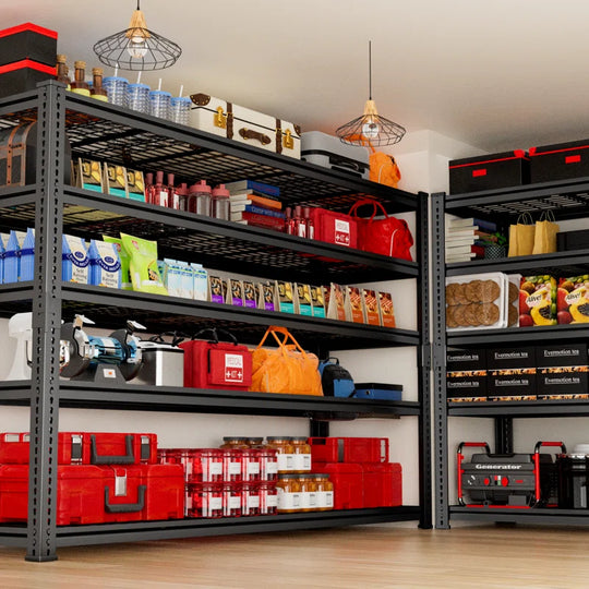 Rikuto Adjustable Heavy Duty Metal Shelving Unit for Garage,Pantry,Storage,Toolsheds, Warehouses