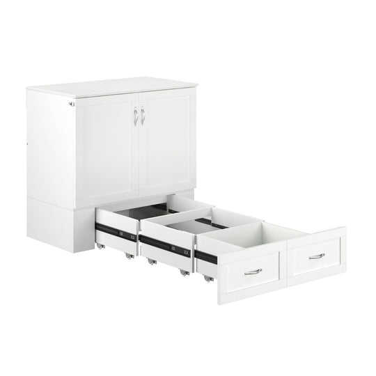 Hamilton Murphy Bed Chest with Mattress and Storage Drawer