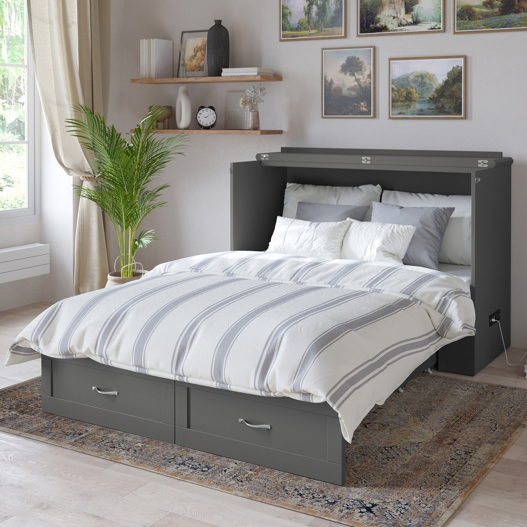 Hamilton Murphy Bed Chest with Mattress and Storage Drawer