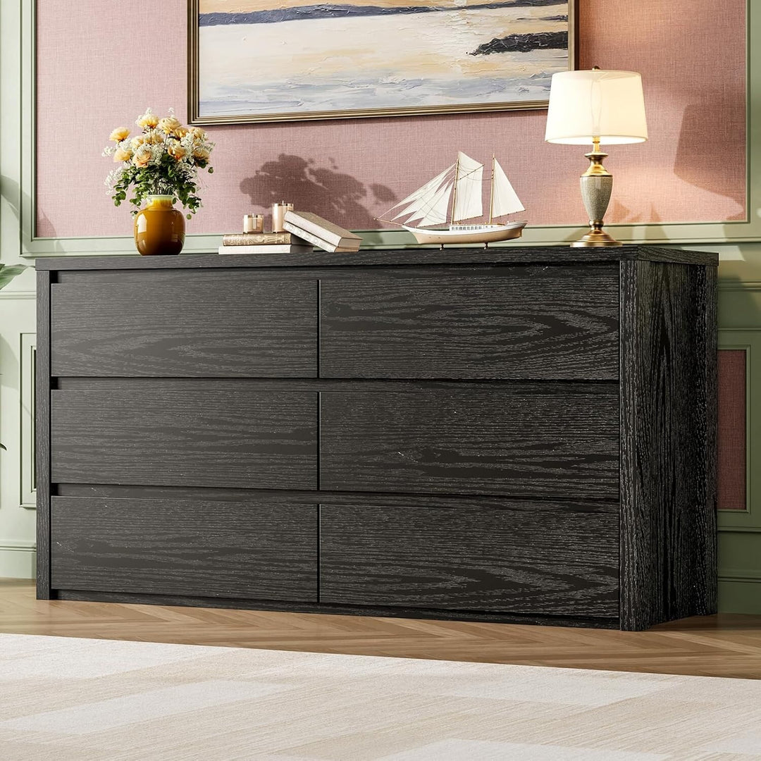 7-Drawer Dresser for Bedroom,Wide Wood Chest with Handle-Free Design,Modern Storage Cabinet for Living Room or Entryway