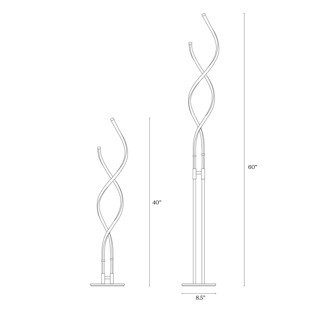 Embrace 60 In. Industrial 2-Light LED Super Bright Floor Lamp with Built-In 3-Way Dimmer Function