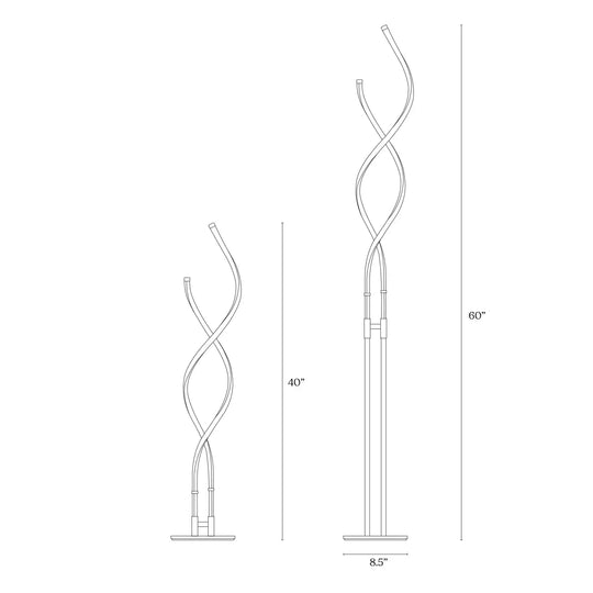 Embrace 60 In. Industrial 2-Light LED Super Bright Floor Lamp with Built-In 3-Way Dimmer Function