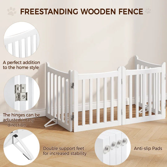 79.5" Long and 24" Tall Freestanding Wooden Dog Gate