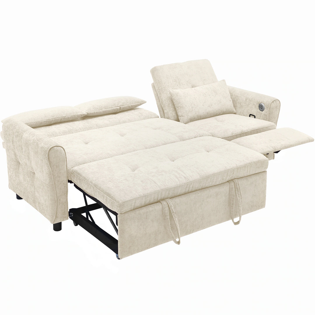 2-In-1 Sofa with Pull-Out Sleeper & Reversible Recliner by