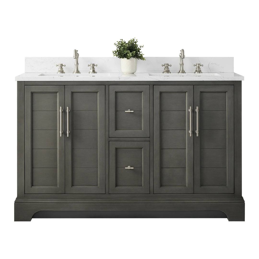 54" Double Sink Bathroom Vanity with Top & Backsplash