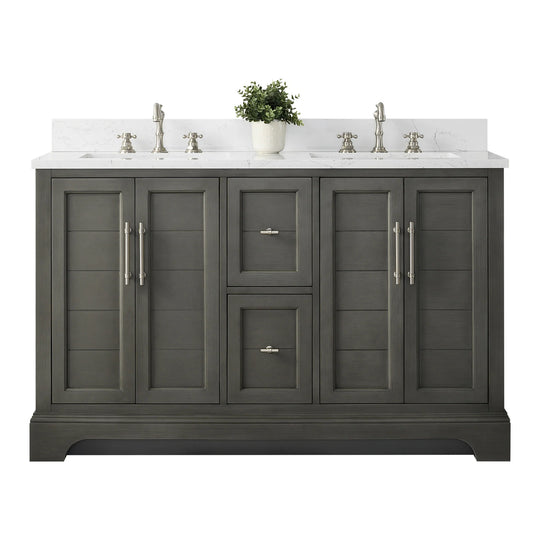 54" Double Sink Bathroom Vanity with Top & Backsplash