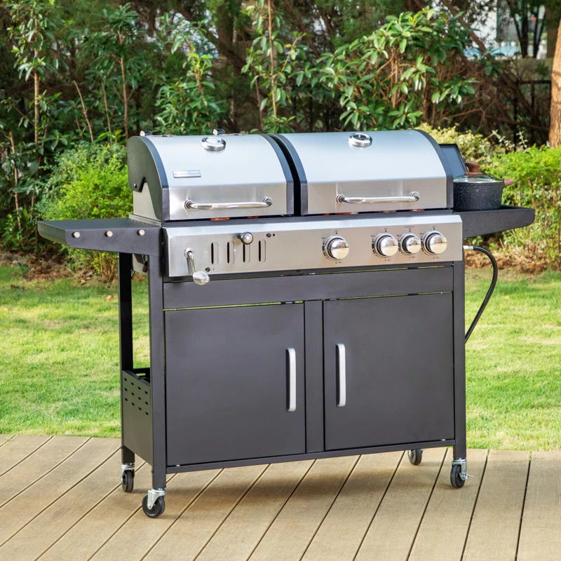 Synae  3 - Burner 2-In-1 Charcoal and Gas Grill