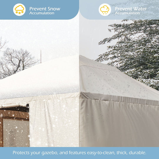 Hardtop Wood Gazebo with Double Roof – Free Dust Cover with 12X16 or 12X20 Model – Waterproof Outdoor Gazebo