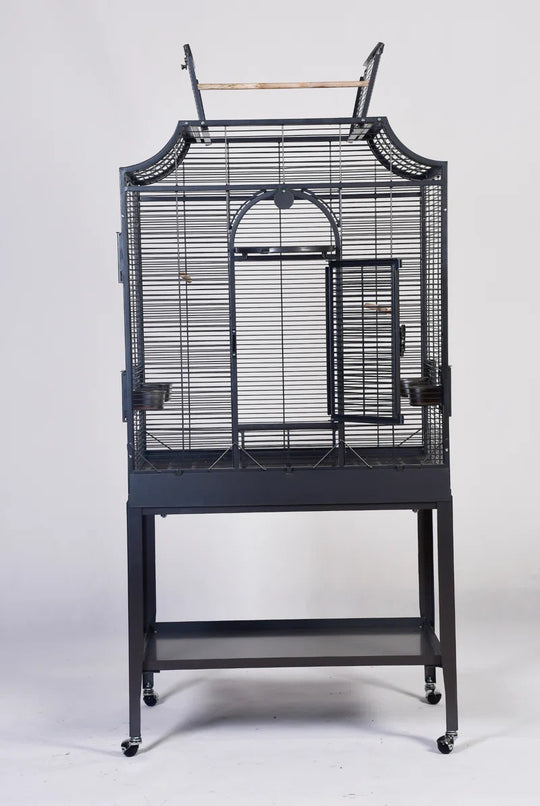 Charlonda 63'' Iron Victorian Top Flight Cage with Wheels