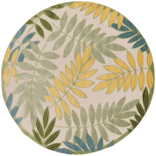 Aloha Leaf Print Vibrant Indoor/Outdoor Area Rug