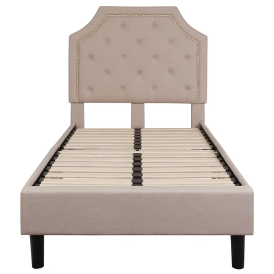 Aluino Arched Button Tufted Upholstered Platform Bed Frame - No Box Spring Required