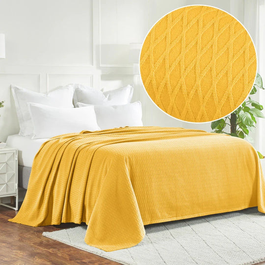 Diamond Weave All-Season Bedding Cotton Blanket