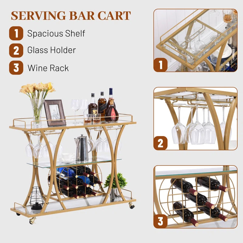 Forbin Metal Bar Cart