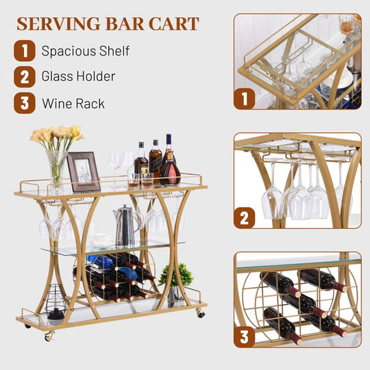 Forbin Metal Bar Cart