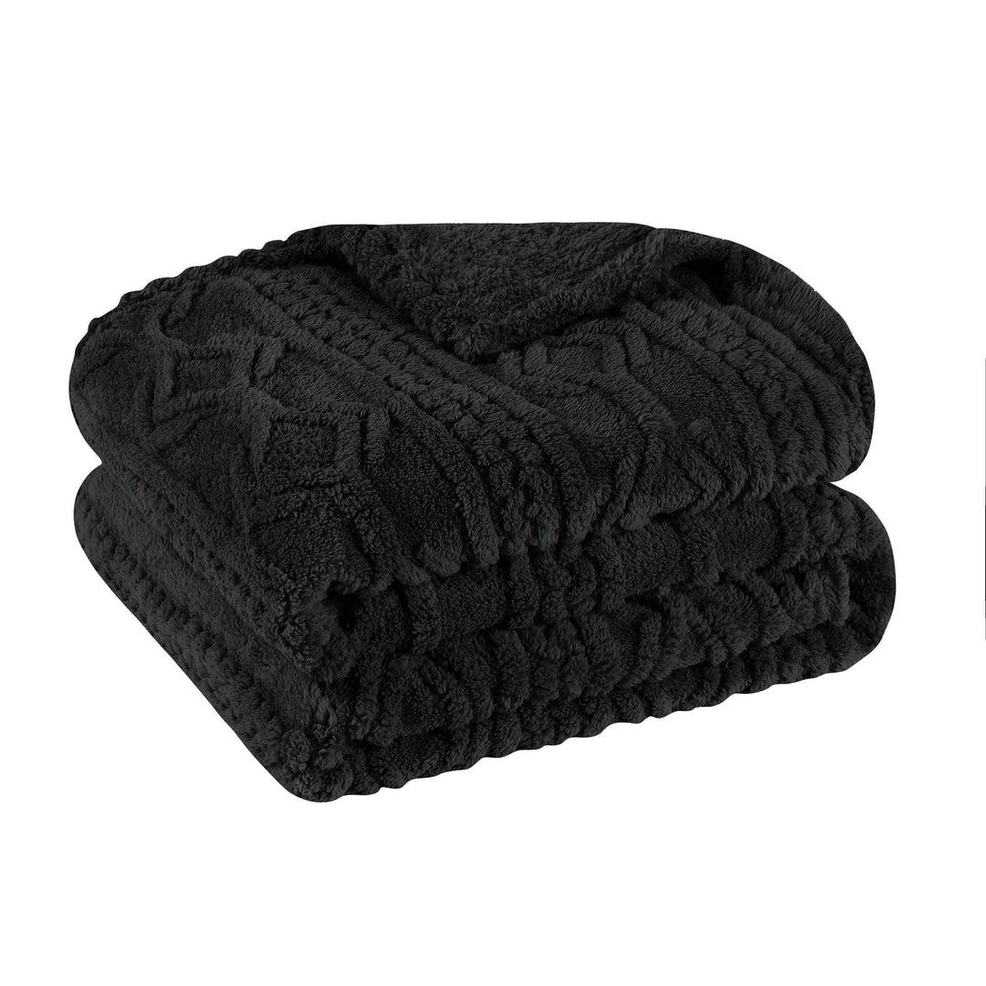 Arctic Boho Jacquard Plush Fluffy Fleece Blanket