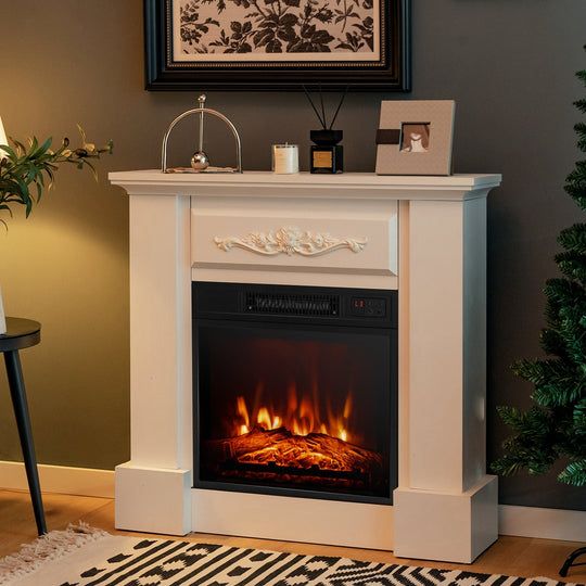 32" Electric Fireplace Mantel TV Stand Space Heater W/Remote - See Details