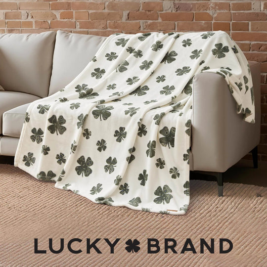 Lucky Clovers Plush Throw Blankets
