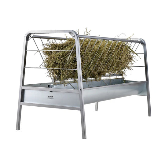 Livestock Hay Feeder 2 in 1 Grain & Hay Feeder 80 Gallons for Sheep
