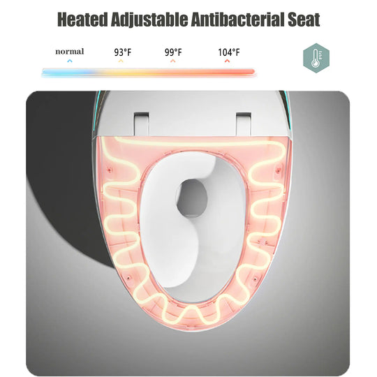 Smart Toilet Bidet with Built-In Tank Auto Open Lid Soft-Closing Heat Seat Auto/Blackout Flush