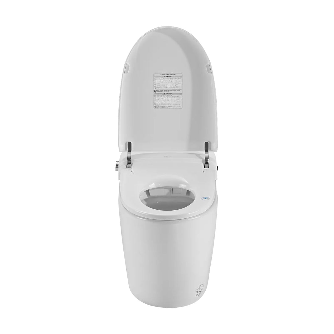 Smart Toilet Bidet Combo with Self-Cleaning Nozzle, Heated Seat, Night Light, Knob Control, Power Outage Flushing, Soft Close
