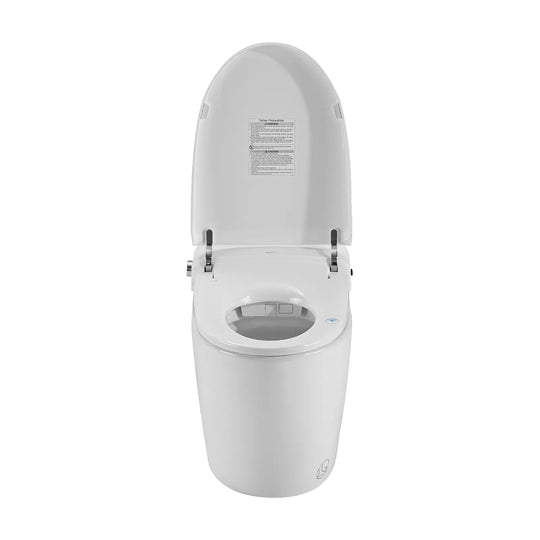 Smart Toilet Bidet Combo with Self-Cleaning Nozzle, Heated Seat, Night Light, Knob Control, Power Outage Flushing, Soft Close