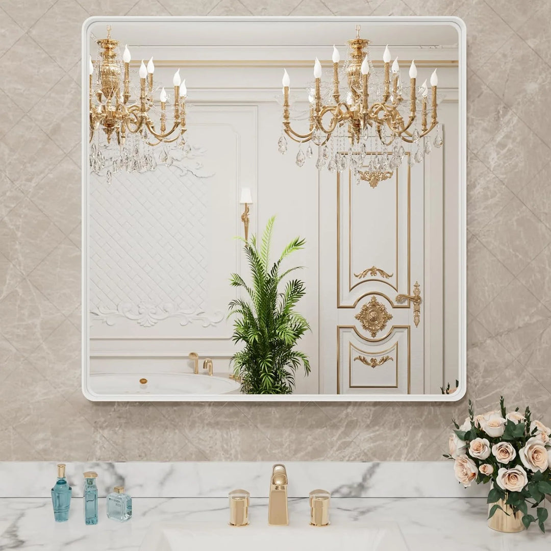 Aluminum Alloy Framed Tempered Glass Wall Decor Vanity Bathroom Mirror