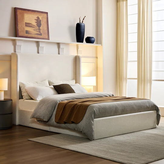 Carmen Upholstered Wingback Bed