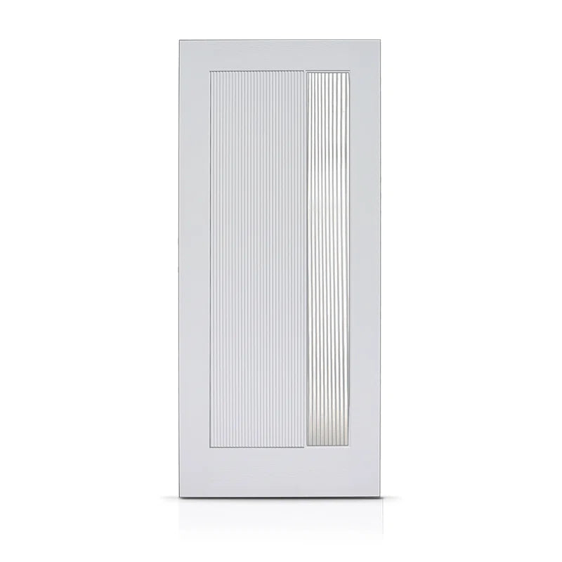 Modern Exterior Fiberglass Front Entry Door Slab with Designer Decorative Glass Door Slab Only